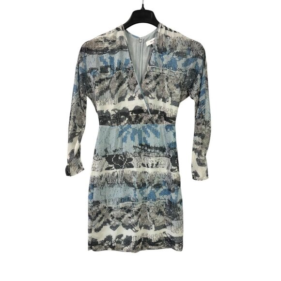 Reiss Dresses & Skirts - Reiss Womens Valetta Print Sheath Dress V-Neck Long Sleeve Lined Size 2